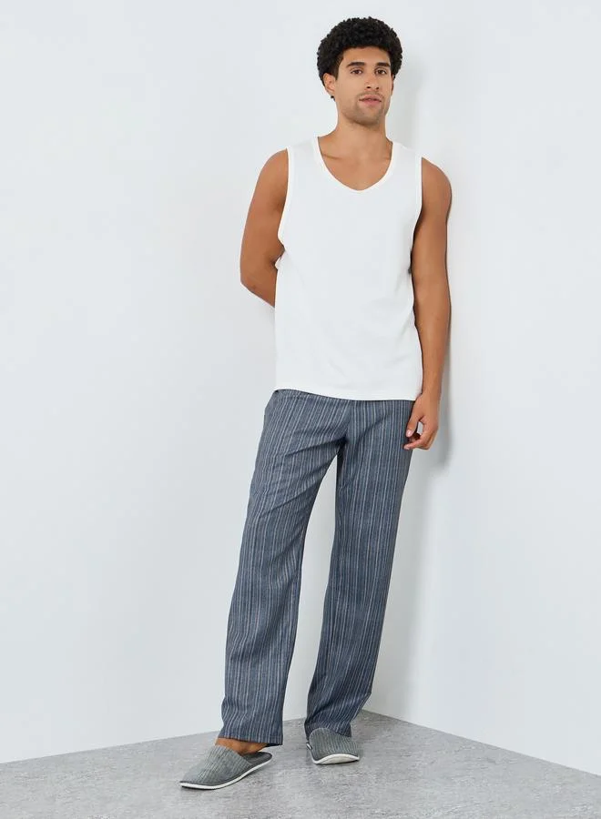 ستايلي بنطال بيجاما مخطط بخصر مُتباين